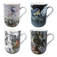 McIntosh Fine Bone China Mug Set (4) - Robert Bateman "Birds" 